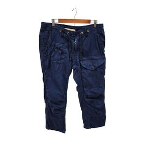 Vtg Polo Ralph Lauren Cargo Pants Mens 35 X 25 Blue Military Surplus